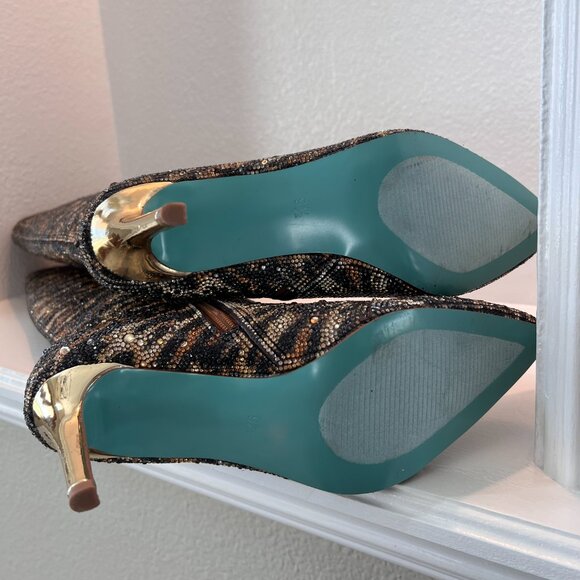 NEW Betsey Johnson Brea Leopard Rhinestone High Boots - Size 9.5 - Picture 6 of 12